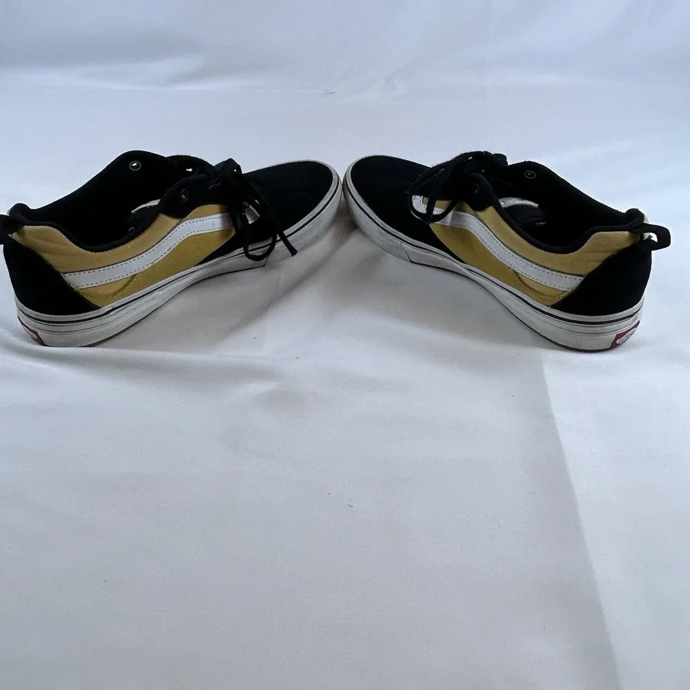 Vans Kyle Walker Pro Skate Shoes Mens‎ 8.5 Black Yellow Suede Canvas Wafflecup